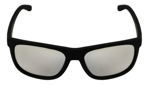 Óculos de sol Young Casual Quadrado One size armação de acetato cor preto, lente cinza de propionato clássica, haste preto de acetato