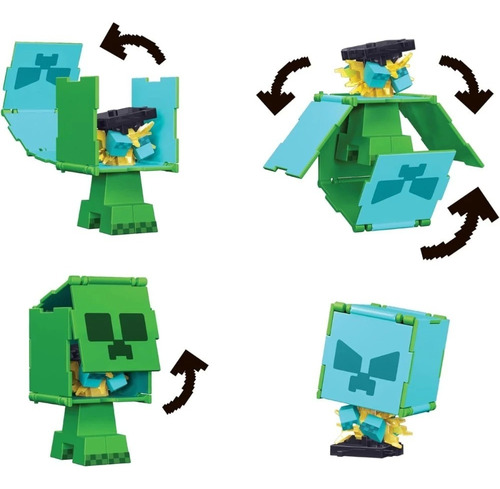 Cartela Exclusiva Minecraft 4 Bonecos Transformáveis