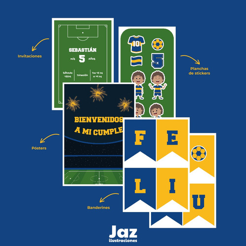 Kit Imprimible Para Cumpleaños De Boca Para Nene