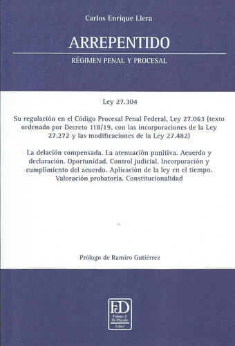 Arrepentido Régimen Penal Y Procesal Llera 