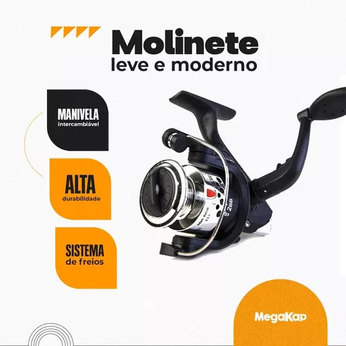 Kit de Pesca Barato Completo com Vara Molinete Maleta e Itens - Docarmo  Pesca