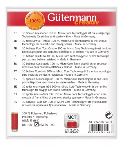 Gutermann - Juego de hilos de coser (20 colores, 328.1 ft)