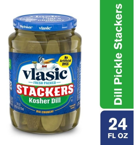 Vlasic Pepinillo Dill Stackers Kosher Rebanado Largo 710ml