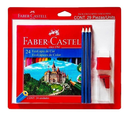 Kit Faber Castell X29 Colores-lapiz-sacapunta-borrador