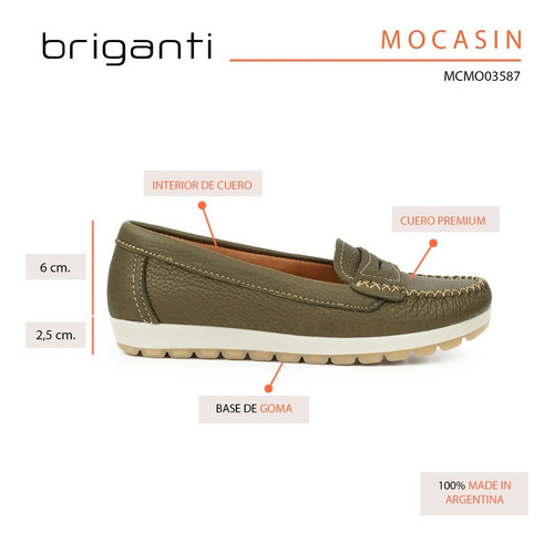Imagen 6 de 10 de Mocasín Goma Mujer Cuero Premium Zapato Chatita Mcmo03587