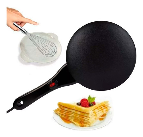 Panquequera Eléctrica Antiadherente Crepe Bowl Batido Outlet Negro