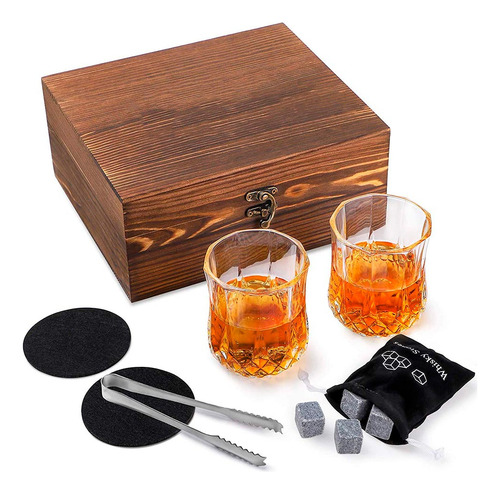Set Juego Vasos De Whisky De Vidrio Gadnic Rocas De Granito Color Transparente