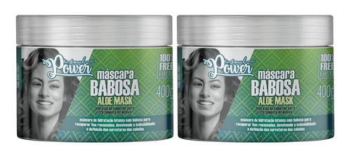 Kit Soul Power Babosa Aloe Mask 2 Máscaras Hidratação 400g