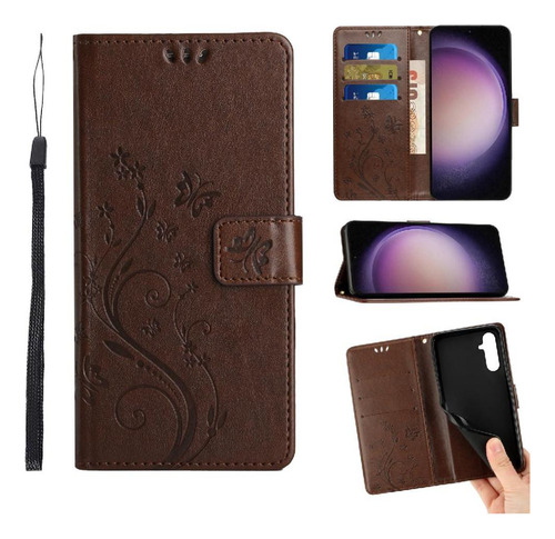Funda Con Tapa Para Samsung Galaxy A36, Correa De Muñeca Con Función Atril, Piel Sintética, Tarjetero, Cierre Magnético