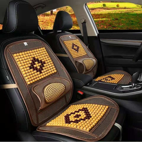 Cubre Asiento Respaldo Bolas Madera Bambu Esferas