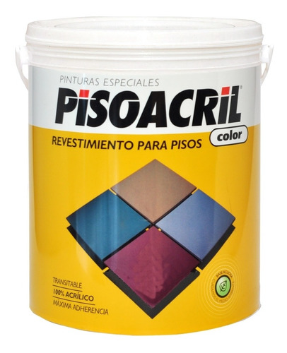 Pintura Para Pisos Transitable Plavicon Pisoacril 4 L - Rex Color Negro