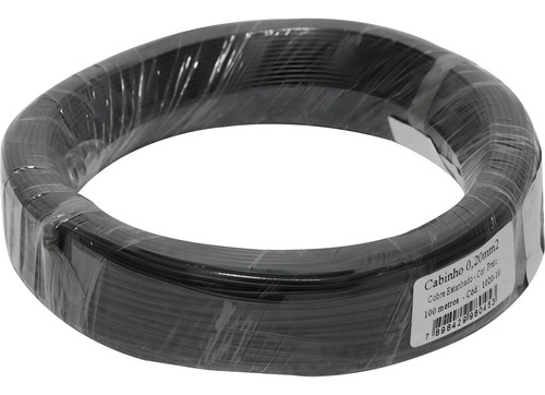 Fio Cabinho 0,20mm Preto Rl100m Tiaflex
