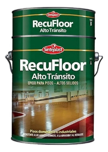 Epoxi Recufloor Esmalte Alto Transito Resistencia Pisos 1lt Color Rojo