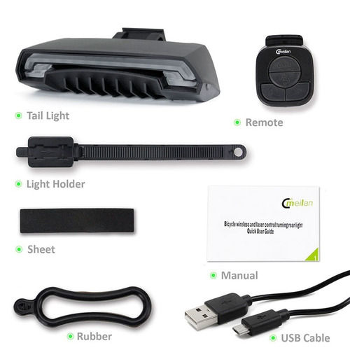 Imagen 7 de 10 de Luz Led Trasera Bicicleta Control Inalámbrico Carril Laser