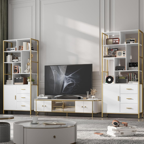 Mueble 180cm De Alto Con Almacenamiento Blanco