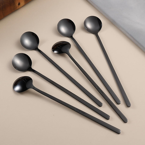 - Cucharas De Café Con Mango Largo Acero Inoxidable, Cuchara