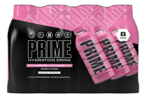 Prime Hydration Strawberry Watermelon 500ml - 8 Pack