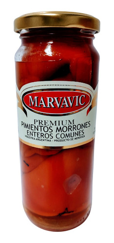 Pimientos Morrones Enteros Comunes X 330 Gr Marvavic Premium