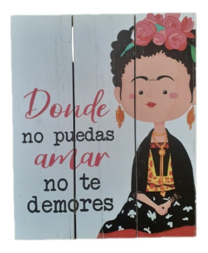 Cuadro Wall Art Frida Cuadro De Madera Colgante  25x30cm