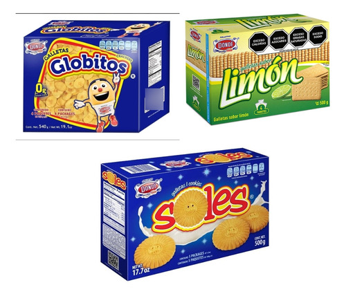 10 Cajas Galletas Soles 1 Caja De Limón Y 1 Caja De Globitos