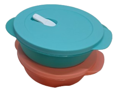 Tupperware Porta Vianda 1 Lt Cristalwawe Microondas Redondo Salmon