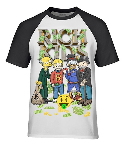 Playera Rich Kids Manga Ranglan Negra