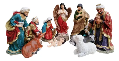 comprar Nacimiento Navideño 30cm Set 11 Pzas Con Niño Dios (resina)