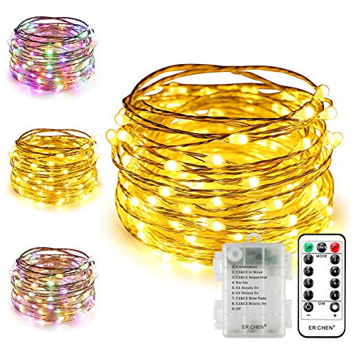 Erchen Battery Operated Dual-color Led String Lights, 6...