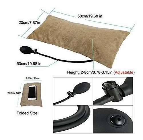 Almohada Inflable Choper Air Con Respaldo Lumbar Portátil