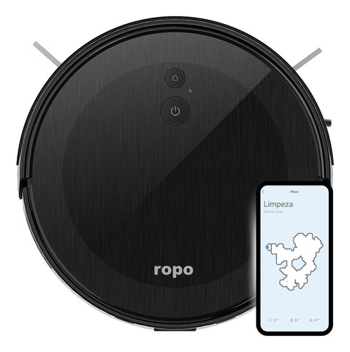 Robô Aspirador Ropo Smart Pet, Anti Pelos Com Conectividade Cor Preto 127/220V
