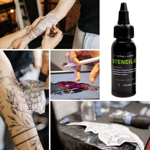 Kit Gel Hectografico Pega Stencil Para Tatuaje 5pzs Transfer