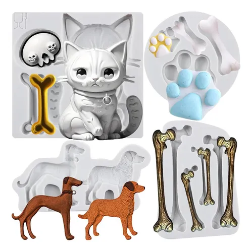 Lingzhi Gato Moldes Para Perros Cat Paw Path Silicona Molde