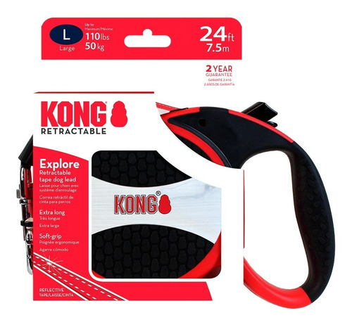 Kong Explore Correa Retractil 7,5mts - Large Para Perros