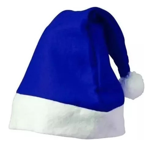 Gorros 50 Pzs De Navidad Santa Azul Sombrero Navideños