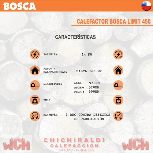 Calefactor A Leña Bosca, Limit 450 | Chichiraldi Calefacción