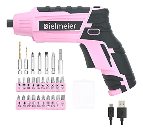 Bielmeier Pink Destornillador Eléctrico Kit 5n.m, 4v Batería