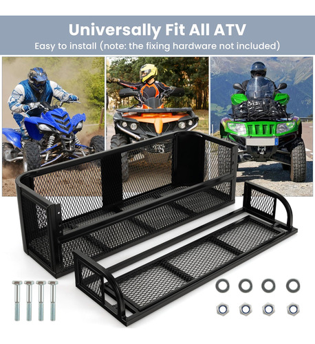 Cesta Trasera Atv/utv De Malla De Acero Desmontable