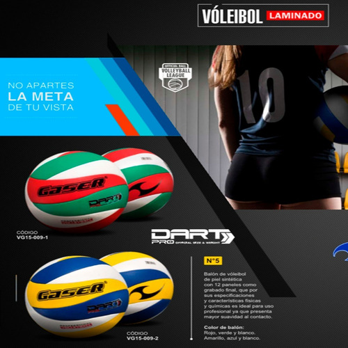 Imagen 3 de 6 de Balón Vóleibol Gaser Dart Pro Premium No.5 Piel Sintético