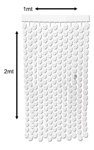 Cortina Calavera Blanca Halloween Lluvia 1x2 Metros 