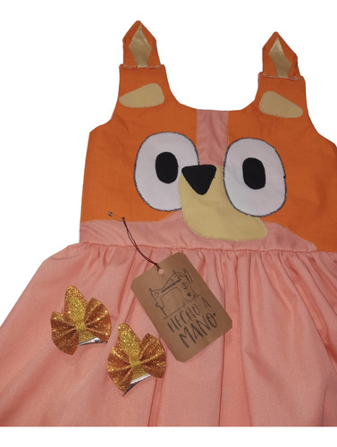 Vestido Niña Bingo Bluey De Amores Disfraz Coral Claro 8