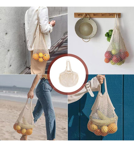 2pcs Bolsas Reutilizables Malla De Algodón Para Comestibles