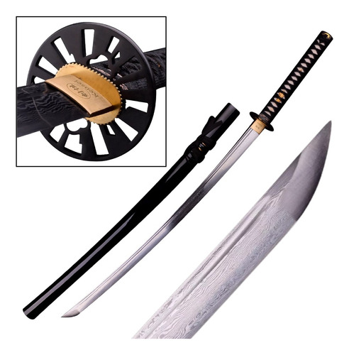 Espada Samurai Katana Kensei Kosen Acero Damasco Full Tang
