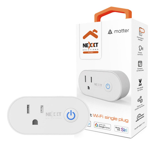 Enchufe Wifi Nexxt Nhp-s611m Certificaciónmatter Control Voz
