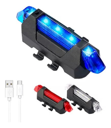 Luz Led Bicicleta Recargable Usb Colores Alta Potencia 