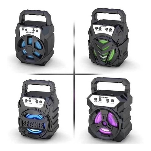 Corneta Altavoz Speaker Bluetooth Usb Sd Radio Portatil Led