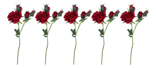 5 Arreglos Florales De Rama De Flores Artificiales Para Rojo