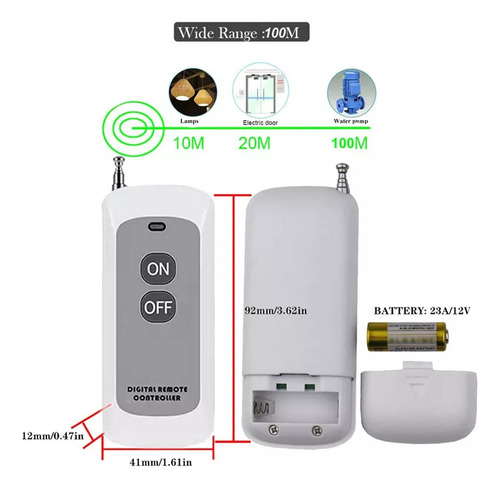 Interruptor Remoto Inalámbrico De 433 Mhz Ac 110v/120v/220v
