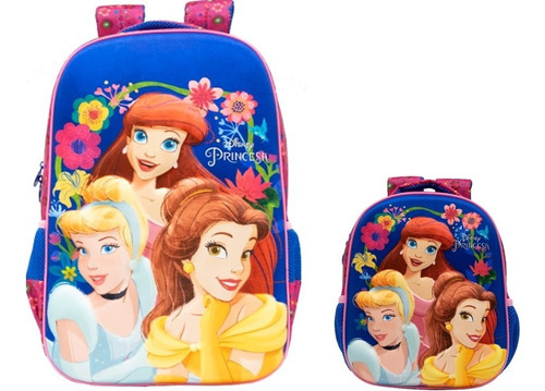 Kit Princesas 3d Mochila De Costas + Lancheira Termica