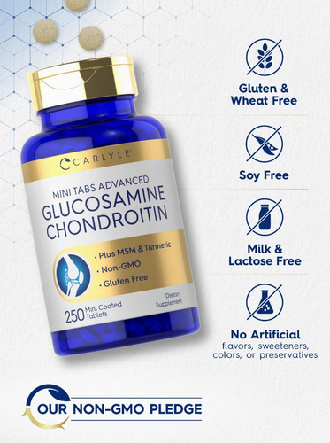 Glucosamina Chondroitine Carlyle 1650 Mg Entrega Inmediata