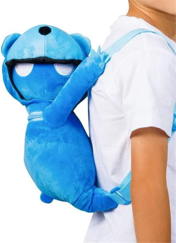 Mochila De Peluche Gang Beasts Blue Bear, Mochila Escolar, V